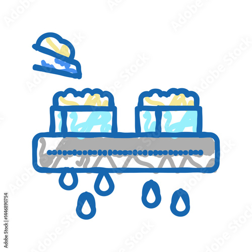 draining cheese production icon doodle illustration
