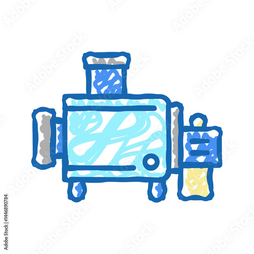 cheesemaking equipment for prepare cheese icon doodle illustration