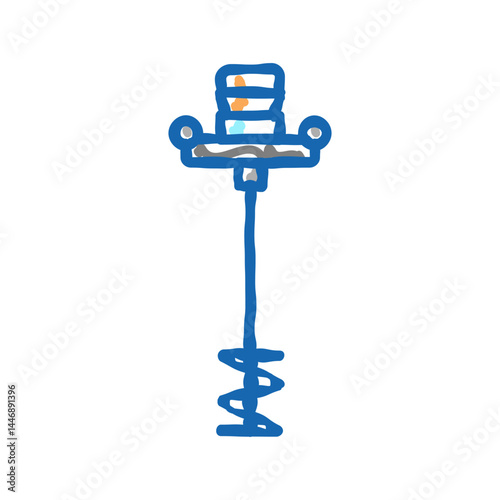 mixer concrete production equipment icon doodle illustration