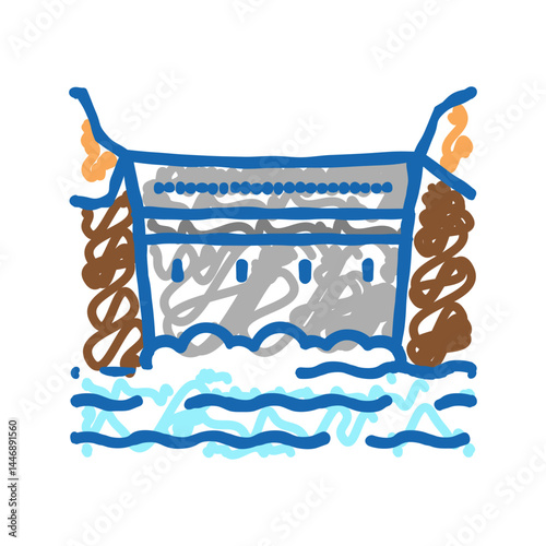 dam concrete icon doodle illustration