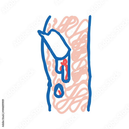 open limb fracture disease icon doodle illustration