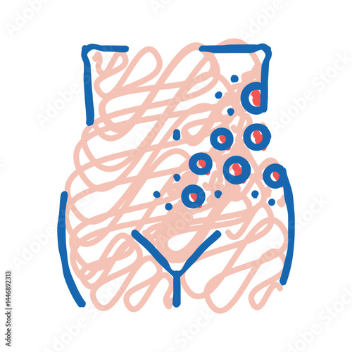 lichen shingles disease icon doodle illustration
