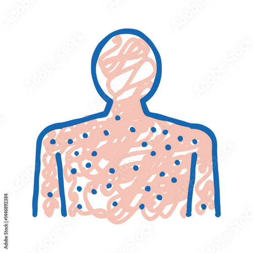 skin rash disease icon doodle illustration