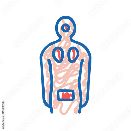 decubitus ulcers disease icon doodle illustration