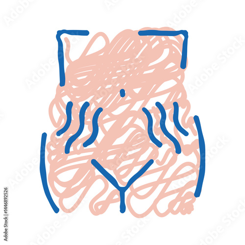 stretch marks on skin disease icon doodle illustration