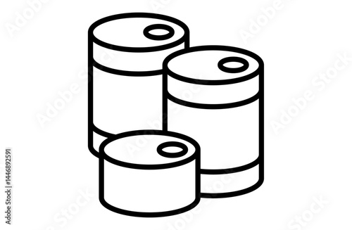 非常食・缶詰のシンプルアイコンベクターイラスト