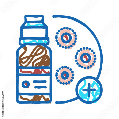 drugs infection treatment icon doodle illustration