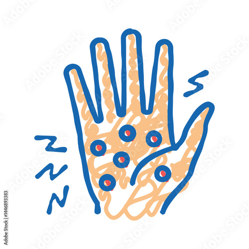 dyshidrotic eczema icon doodle illustration