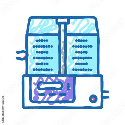 mixing pharmaceutical production icon doodle illustration