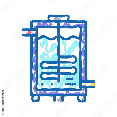 fermentation pharmaceutical production icon doodle illustration