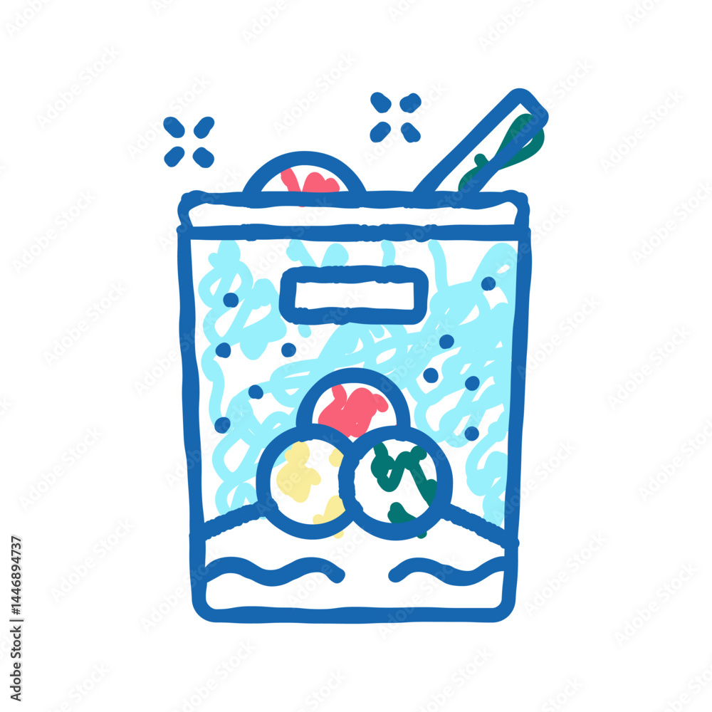 Naklejka premium ice cream leisure icon doodle illustration