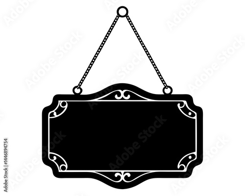 Hanging Sign silhouette vector illustration