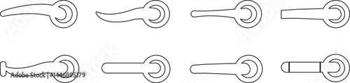 A close-up shot of a door handle icon set Close up of door handle adorning a classic design hinting at timeless elegance and craftsmanship suitable for use in interior design or architecture contexts,