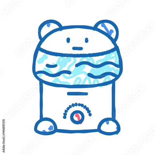 humidifier device baby icon doodle illustration
