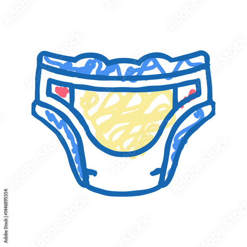 diaper baby icon doodle illustration