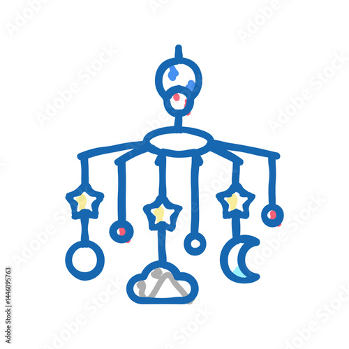 carousel per crib baby icon doodle illustration
