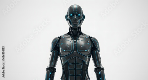 Robot with Glowing Green Lines