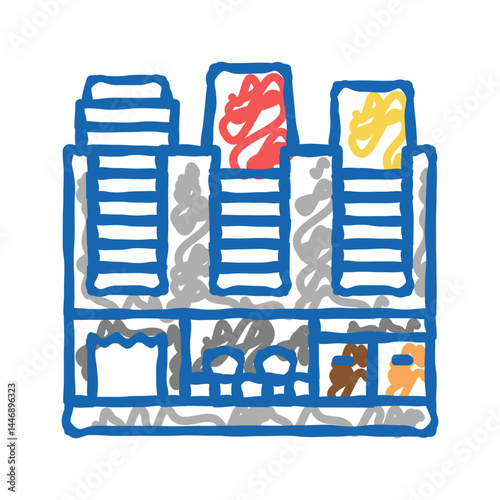 self service professional machine for preparing coffee icon doodle illustration