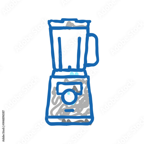 mixer gadget for prepare delicious coffee icon doodle illustration