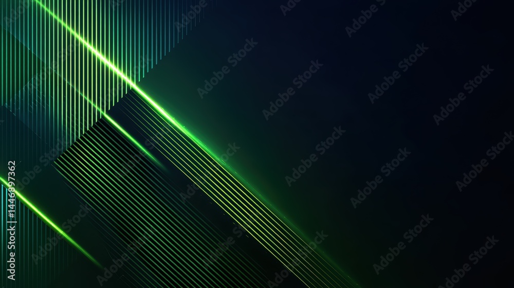 Abstract green striped pattern on dark background texture Abstract green striped pattern on dark background texture