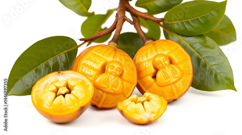 arhat fruit, Buddha fruit, monk fruit , longevity fruit isolated on white