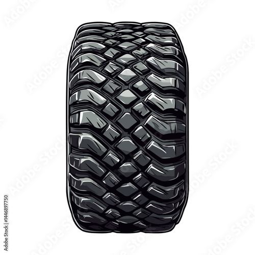 Military Off-Road Tire Vector Design
