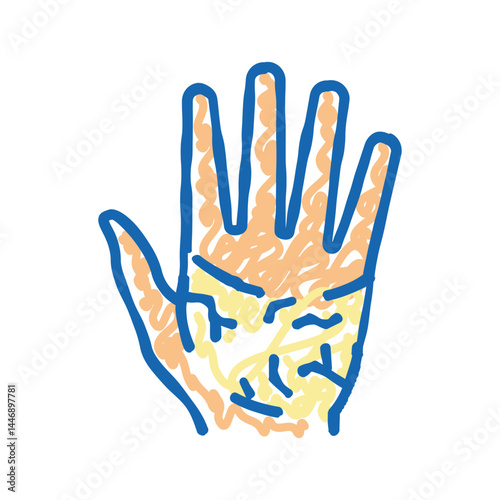 palms dry skin icon doodle illustration