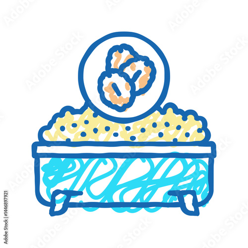 oatmeal baths dry skin icon doodle illustration