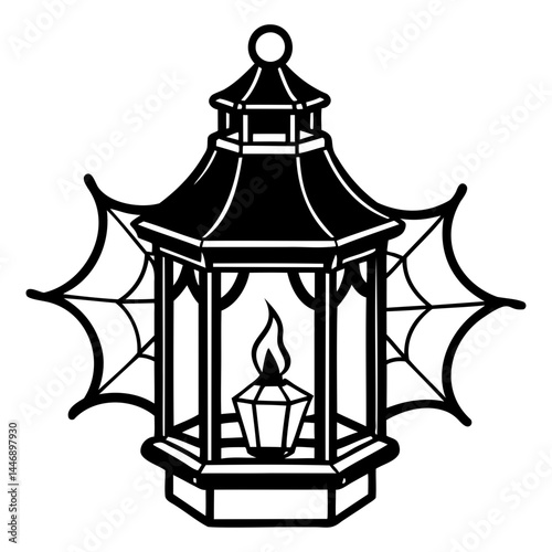 Wallpaper Mural Halloween lantern with spiderwebs vector illustration for spooky season decorations and designs use 100 isolated on transparent background Torontodigital.ca
