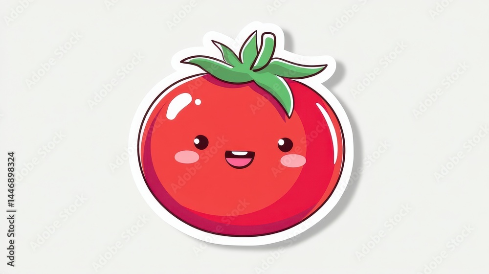 Obraz premium Cute Cartoon Tomato Character Illustration