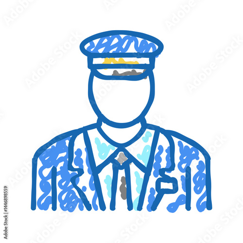 pilot flight school icon doodle illustration