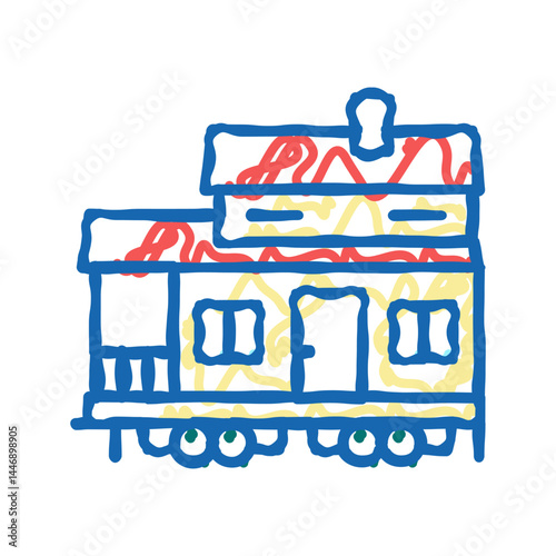 mobile home house icon doodle illustration