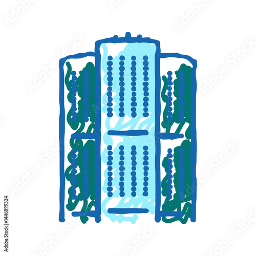 apartment house icon doodle illustration