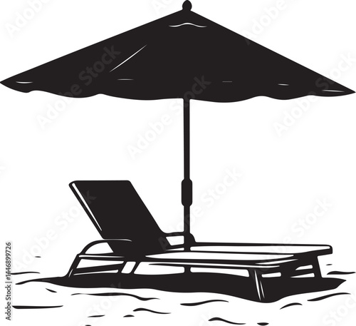 beach chair with umbrella, beach chair with umbrella, beach, umbrella, summer, chair, sea, parasol, travel, sun, vacation, sand, isolated, relaxation, vector, holiday, illustration, water, relax, whit