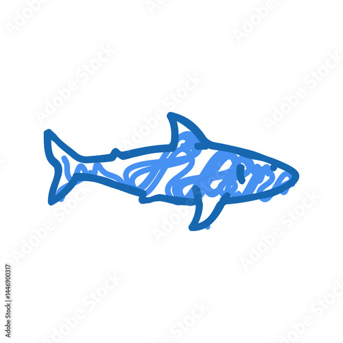 shark ocean icon doodle illustration