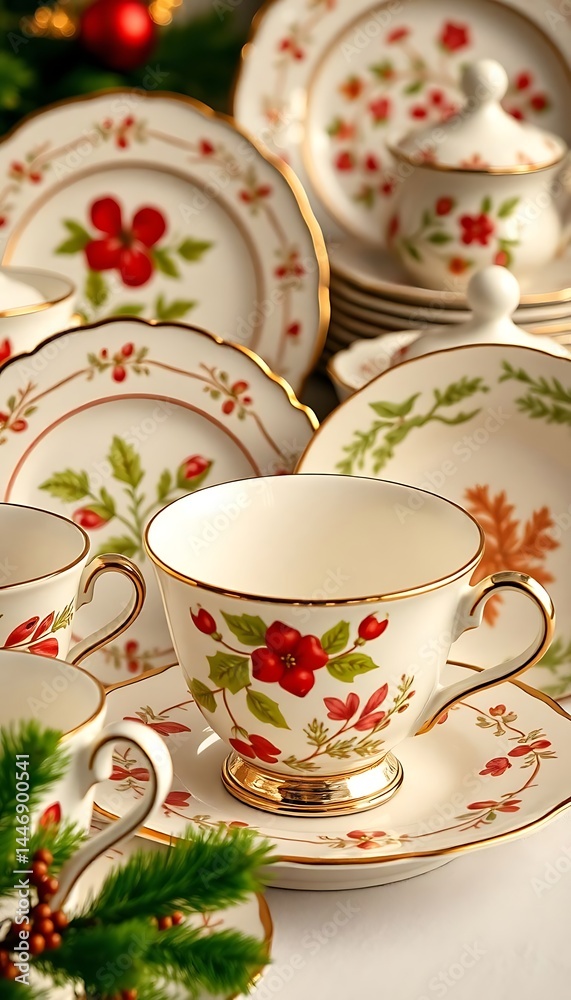 Fototapeta premium white table topped with a cup and saucer