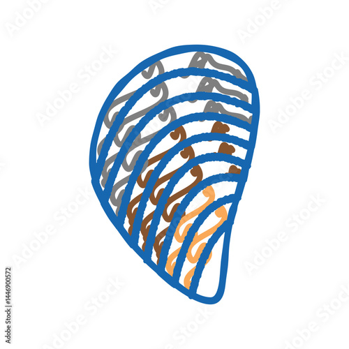 mussels ocean icon doodle illustration