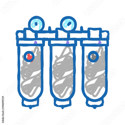air purification system icon doodle illustration
