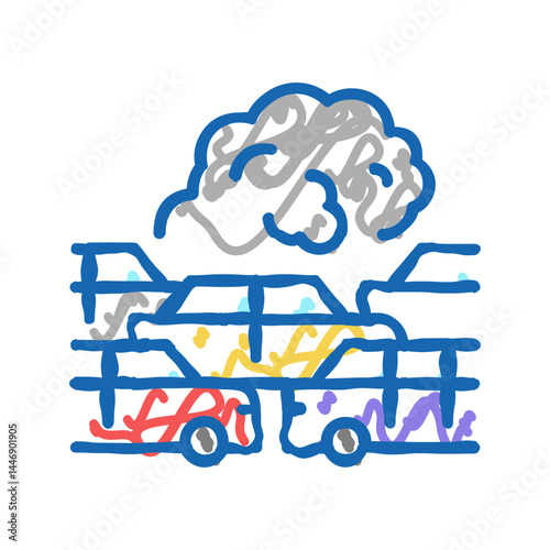 transport car smoke icon doodle illustration