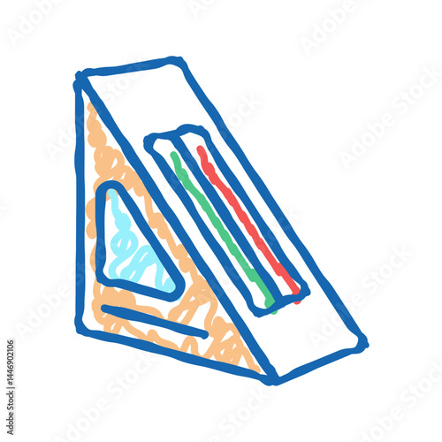 sandwich box icon doodle illustration