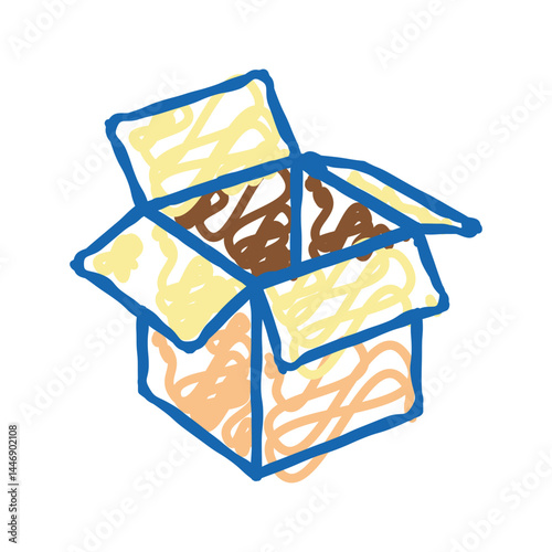 carton box icon doodle illustration