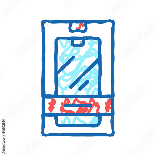 mobile phone box icon doodle illustration