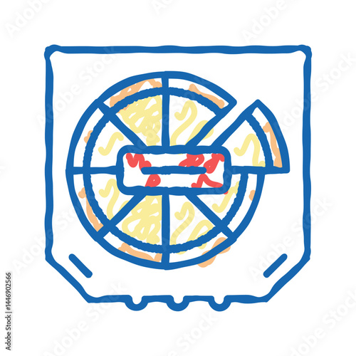 pizza box icon doodle illustration