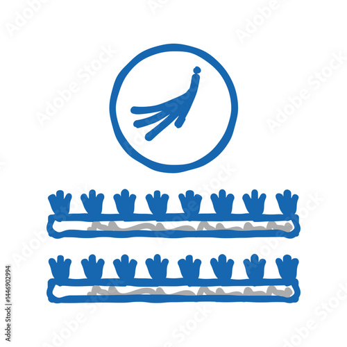 false eyelashes set icon doodle illustration