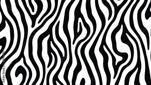 Zebra Print Pattern Black and White Animal Stripes Background for Fashion, Wallpapers, Crafts, Textiles, Digital Art, and Seamless Design Projects