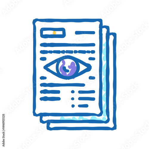 notary document reading icon doodle illustration