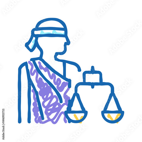 justitia law icon doodle illustration
