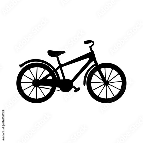 Elegant silhouette of a bicycle with a classic design aesthetic and simplicity