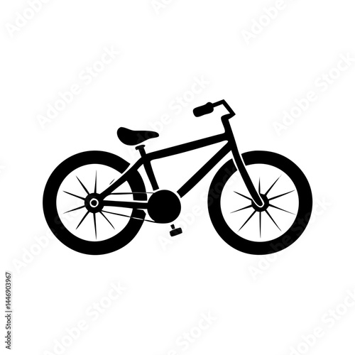Stylized Black and White Bicycle Illustration for Transportation and Recreation Purposes