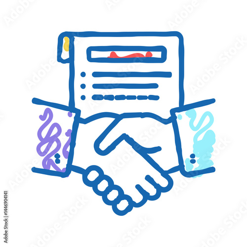 agreement lawyer icon doodle illustration